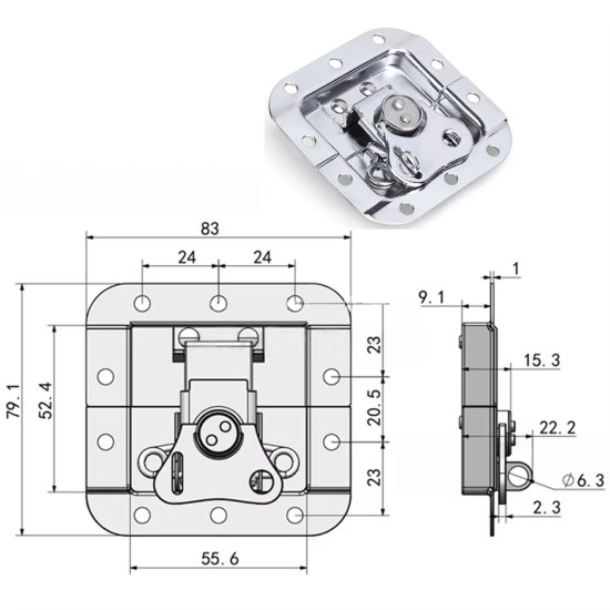 ACC250 Butterfly Latch Small - Lockable