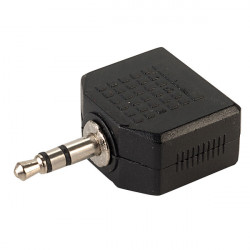 CON505 3.5mm Stereo Plug to 2 x 3.5mm Socket Adaptor