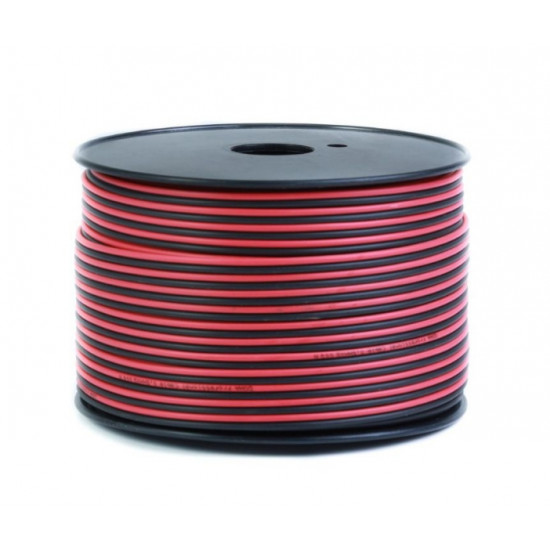 CAB205 Twin Flex Speaker Wire 1.0mm x 2 Red/Black 100M Roll