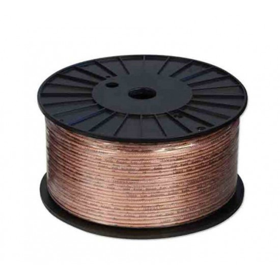 CAB209 Speaker Wire 2.5mm x 2 Clear 100M Roll 14AWG with Red Line