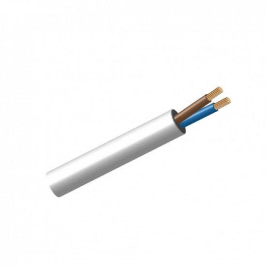 CAB105W 2 Core 2 x 0.5mm Cabtyre Cable 100M Roll White