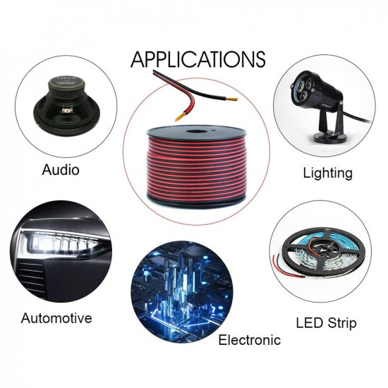 CAB205 Twin Flex Speaker Wire 1.0mm x 2 Red/Black 100M Roll